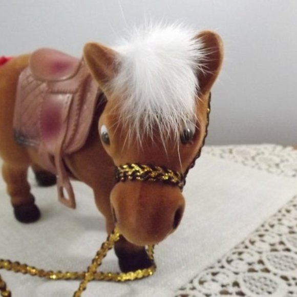 Brown Flocked Pony, Carnival Prize Horse - Picture 3 of 9